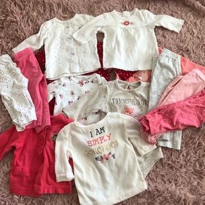 16 piece Bundle of baby girl clothes